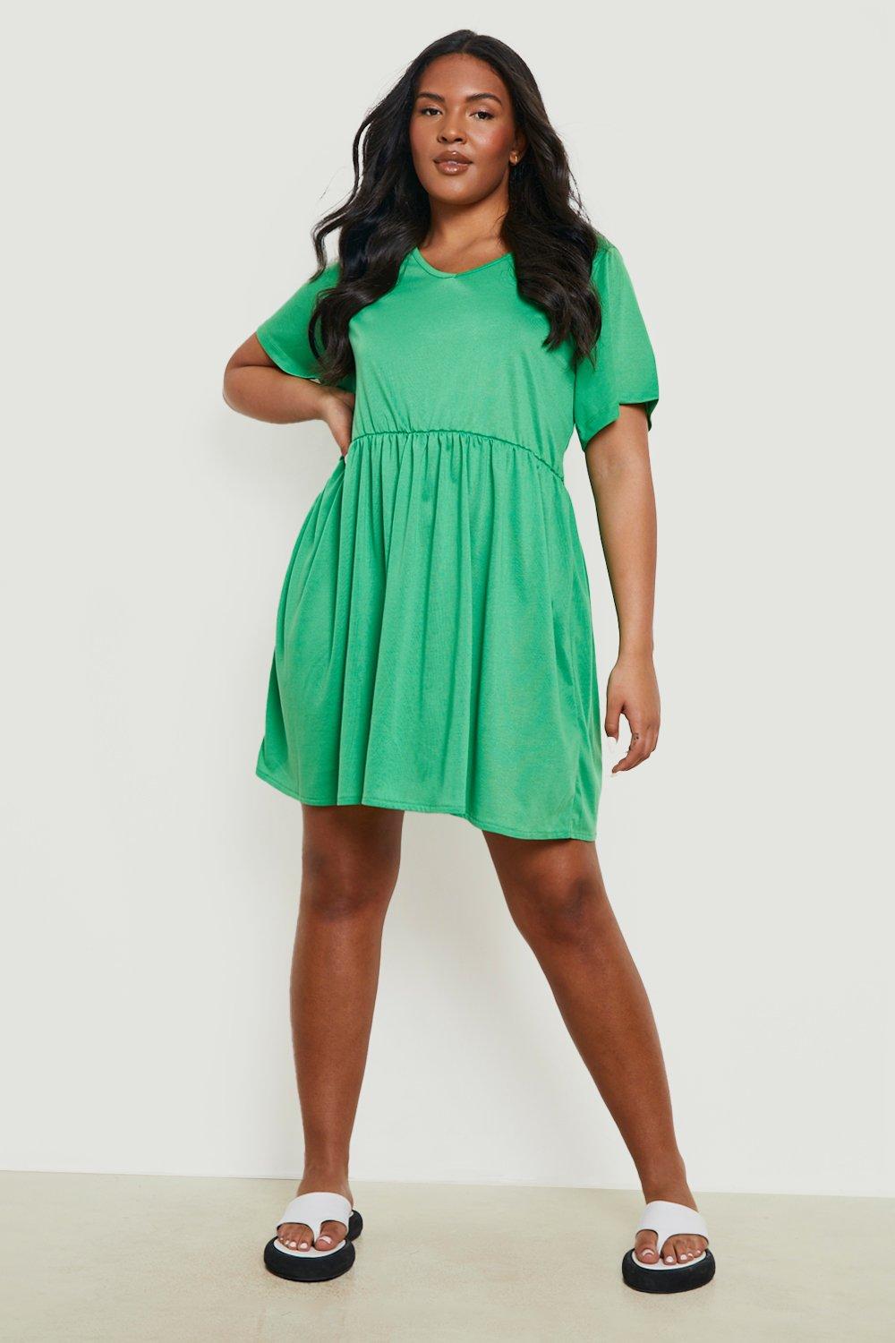 Lime green t clearance shirt dress plus size